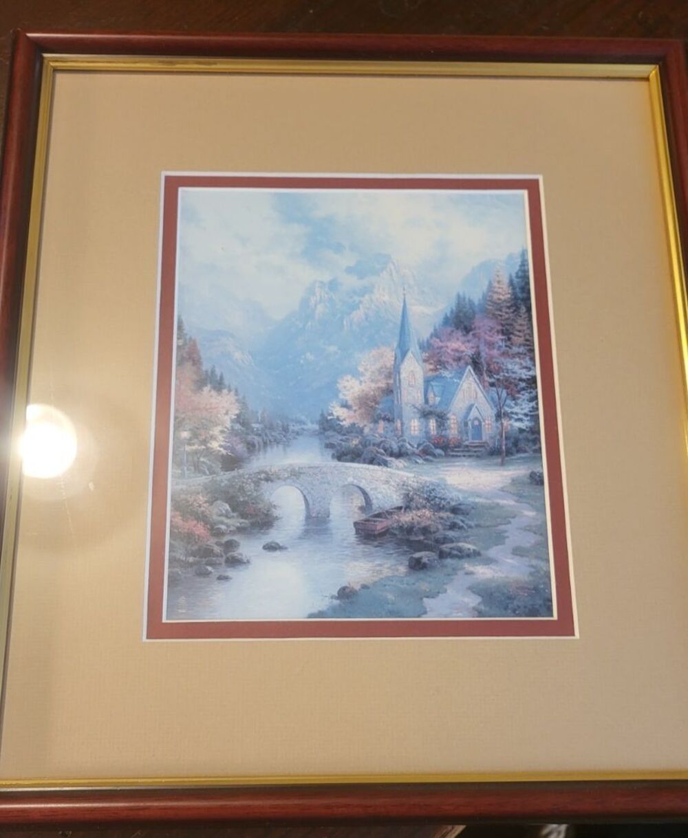 The Mountain Chapel by Thomas Kinkade Framed Art Piece w/ Certificate
